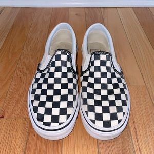 Checkered slip on vans